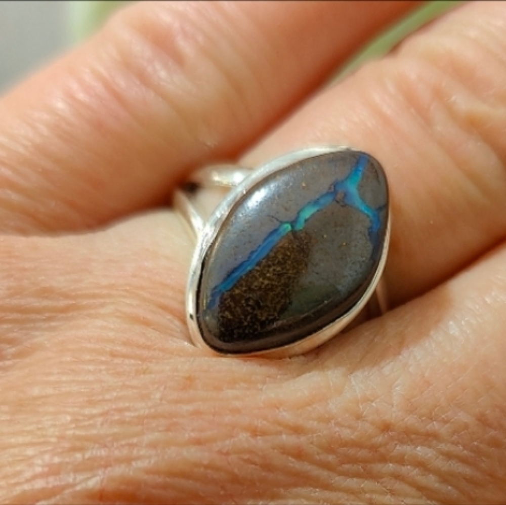 Boulder Opal Ring .925 Sz 7